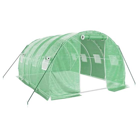 Serre de jardin 12m² - Serre de culture avec cadre en acier vert 4x3x2 m MAISON CHIC - Image 1