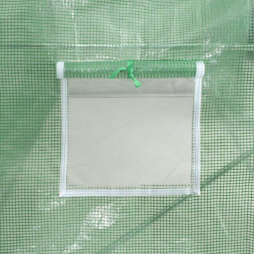 Serre de jardin 12m² - Serre de culture avec cadre en acier vert 4x3x2 m MAISON CHIC - Image 10