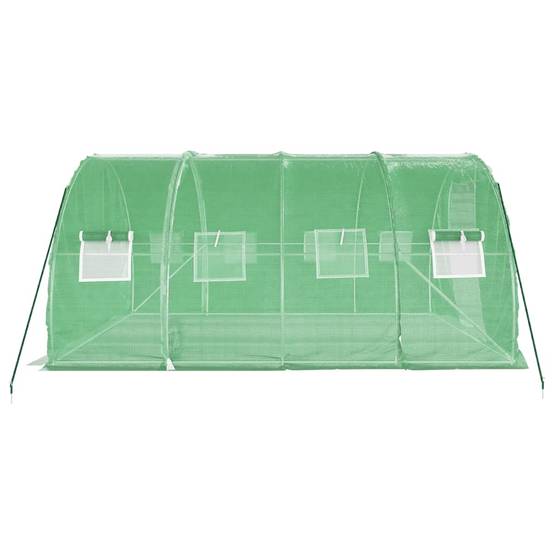 Serre de jardin 12m² - Serre de culture avec cadre en acier vert 4x3x2 m MAISON CHIC - Image 5