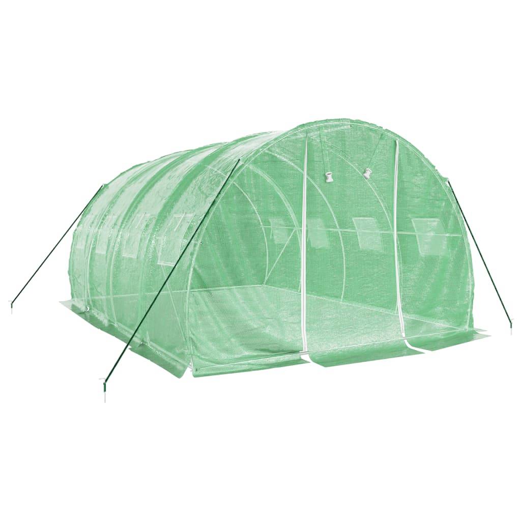 Serre de jardin 12m² - Serre de culture avec cadre en acier vert 4x3x2 m MAISON CHIC - Image 3