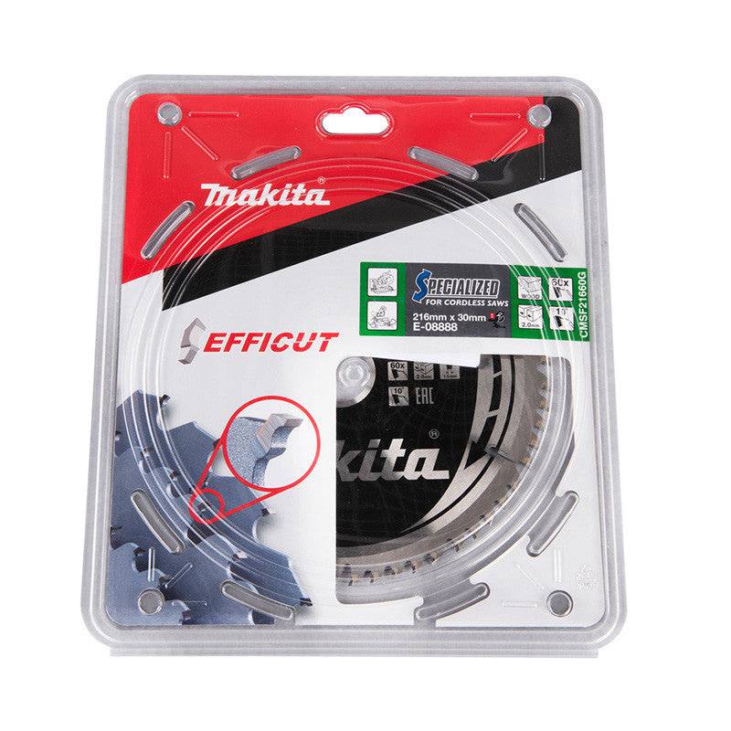 Makita - Lame carbure EFFICUT bois pour scies radiales à batterie MAKITA216x30mm, 60 dents - MAKITA - E-08888 - Image 3