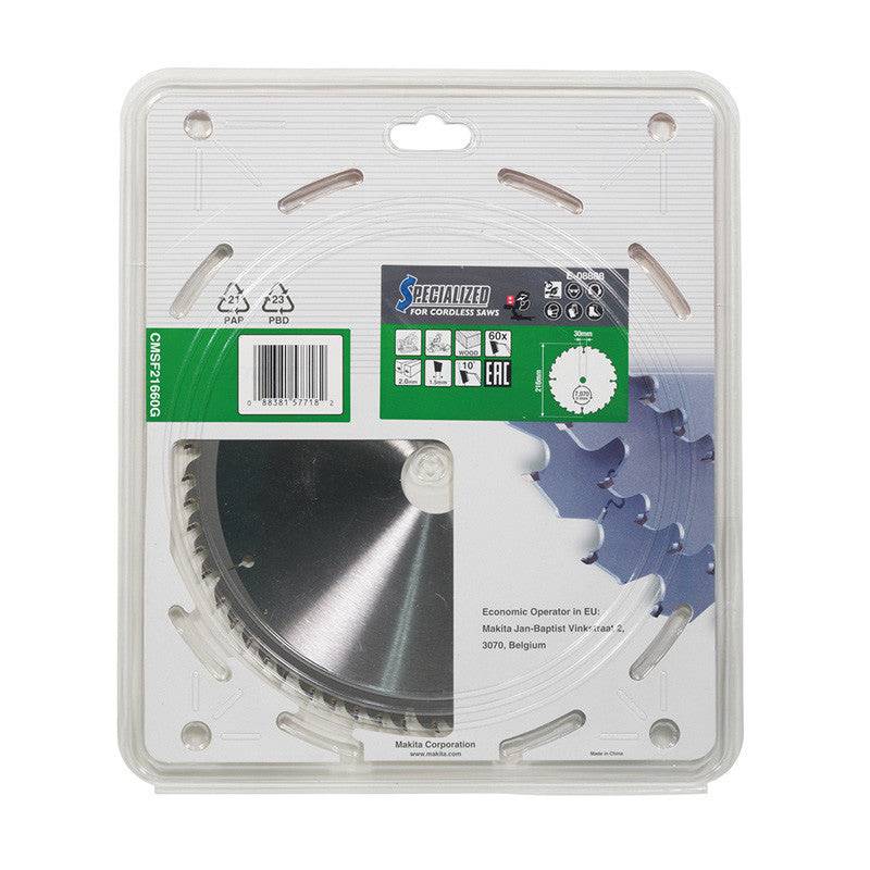 Makita - Lame carbure EFFICUT bois pour scies radiales à batterie MAKITA216x30mm, 60 dents - MAKITA - E-08888 - Image 2