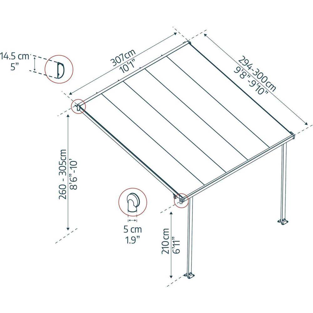Canopia - Canopia Pergola Feria 3X3 Grise - Image 3