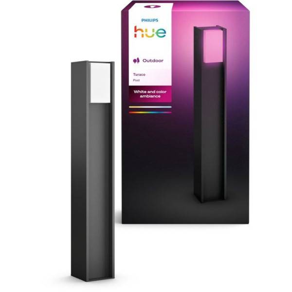 Philips - Borne lumineuse - PHILIPS HUE - Turaco - Gris anthracite - IP44 - Lumiere blanche et colorée - 1100 lumens