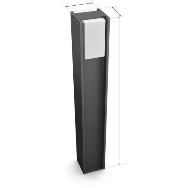 Philips - Borne lumineuse - PHILIPS HUE - Turaco - Gris anthracite - IP44 - Lumiere blanche et colorée - 1100 lumens - Image 5