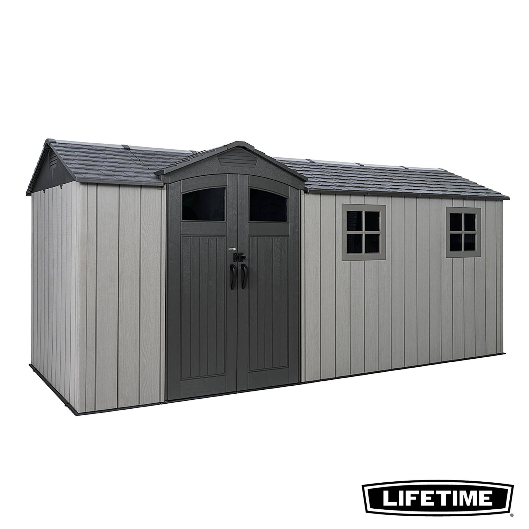 Lifetime - Abri de jardin résine 9.6 m2 (4.98 x 2.14 m) LIFETIME #60478