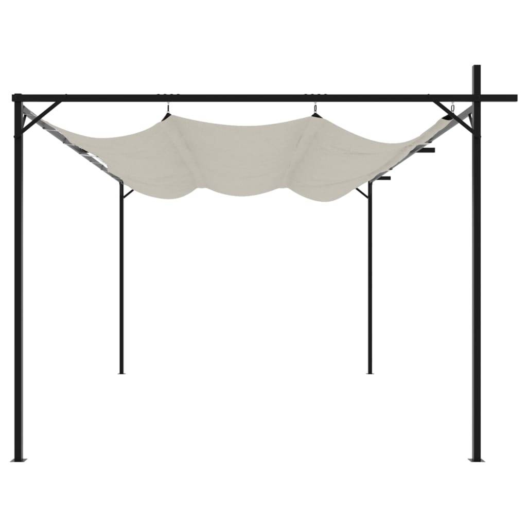 ComfortXL - Grande Pergola Aluminium Toit Rétractable Ajustable pour Jardin Terrasse Crème 395x292 cm – ComfortXL Outdoor Living - Image 4