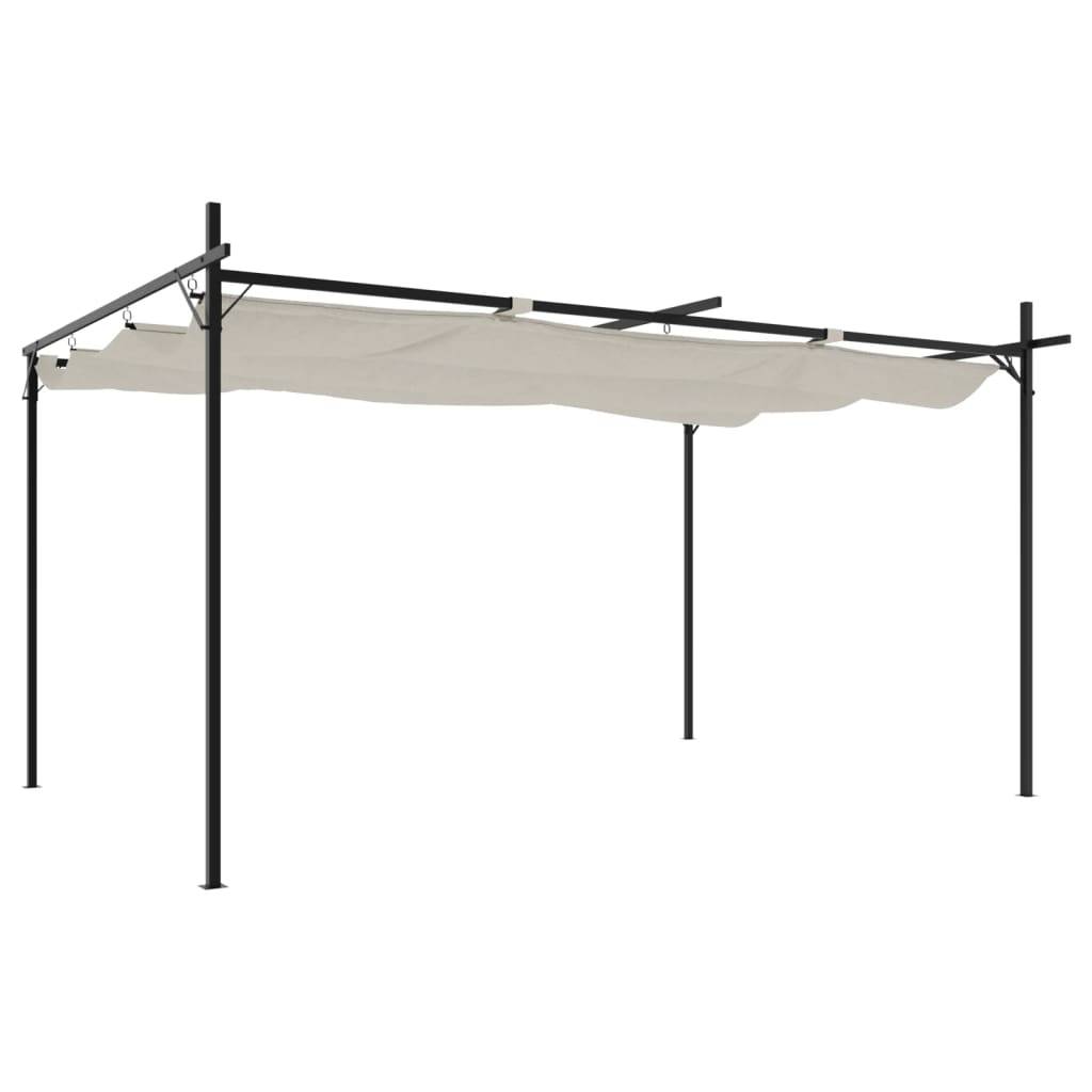 ComfortXL - Grande Pergola Aluminium Toit Rétractable Ajustable pour Jardin Terrasse Crème 395x292 cm – ComfortXL Outdoor Living - Image 2