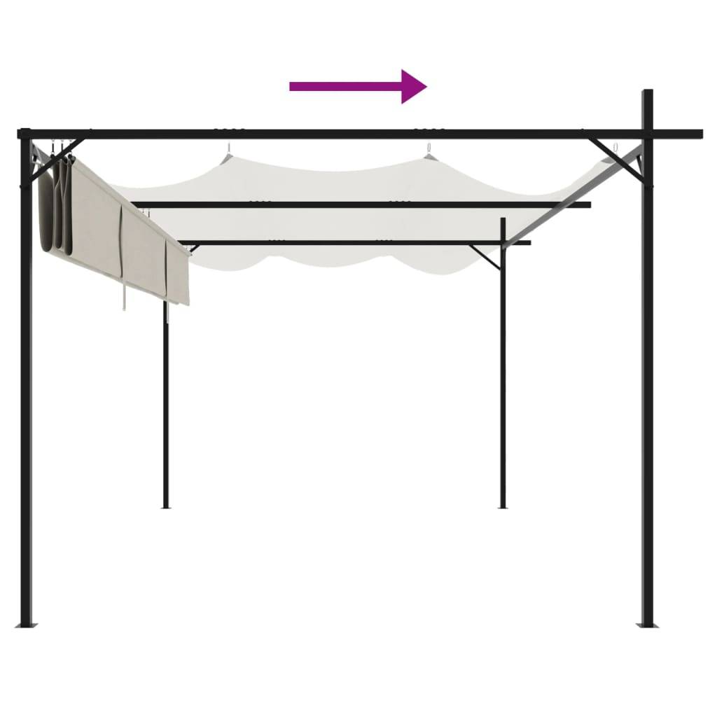 ComfortXL - Grande Pergola Aluminium Toit Rétractable Ajustable pour Jardin Terrasse Crème 395x292 cm – ComfortXL Outdoor Living - Image 6