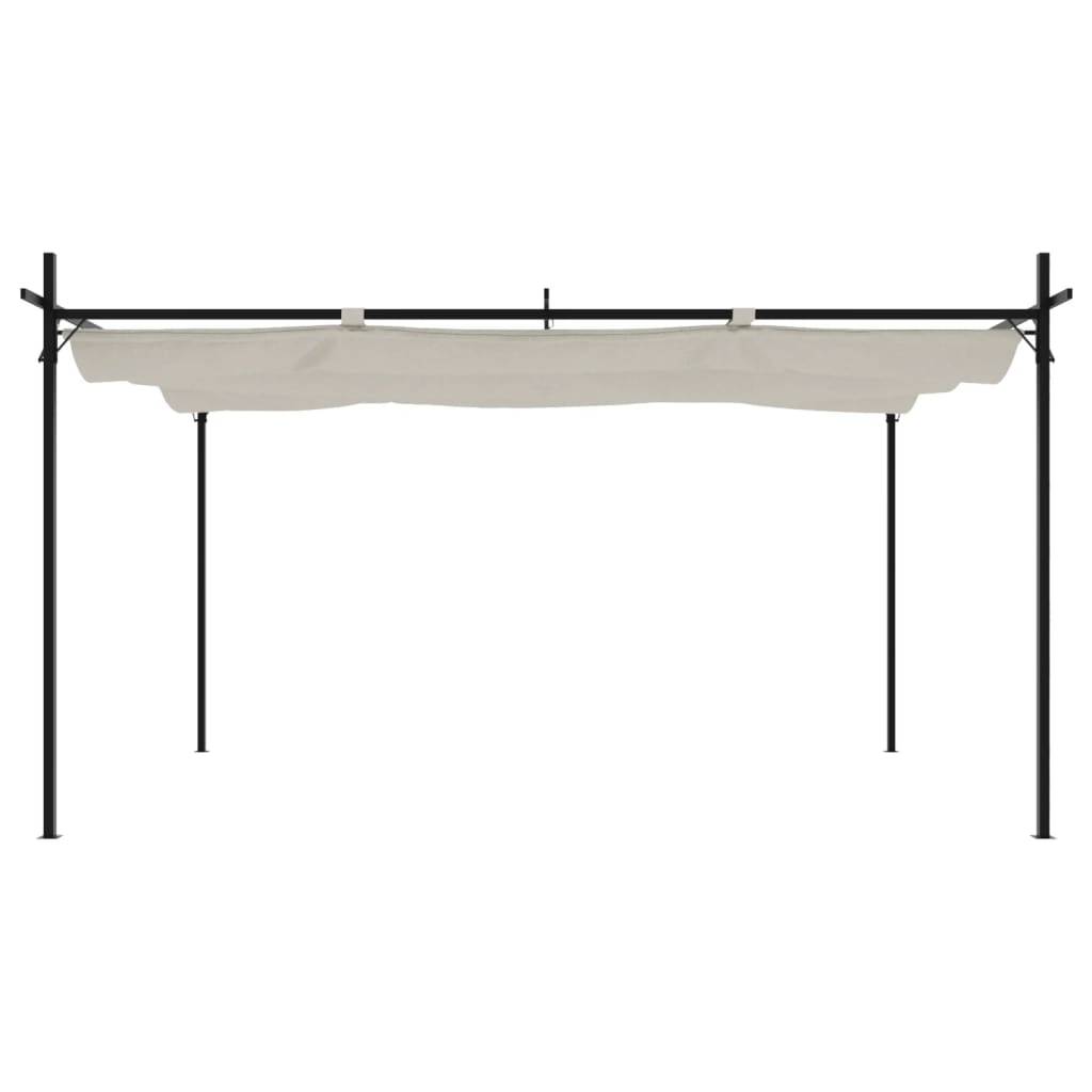 ComfortXL - Grande Pergola Aluminium Toit Rétractable Ajustable pour Jardin Terrasse Crème 395x292 cm – ComfortXL Outdoor Living - Image 3