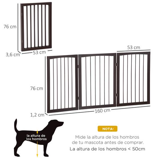Barrière de Sécurité Pliable pour Chiot 3 Panneaux en Bois MDF pour ...