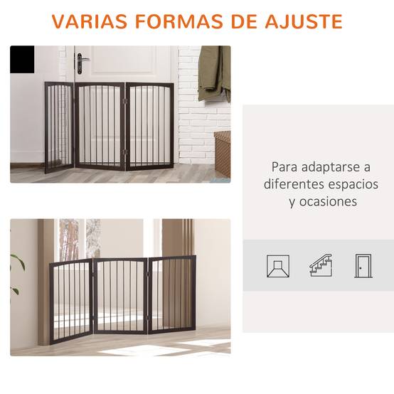Barrière de Sécurité Pliable pour Chiot 3 Panneaux en Bois MDF pour ...