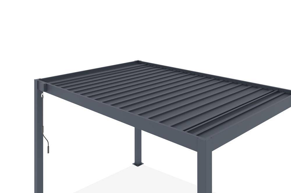 Pergola bioclimatique autoportée PIANA 3x2m aluminium gris - lames orientables - Image 7