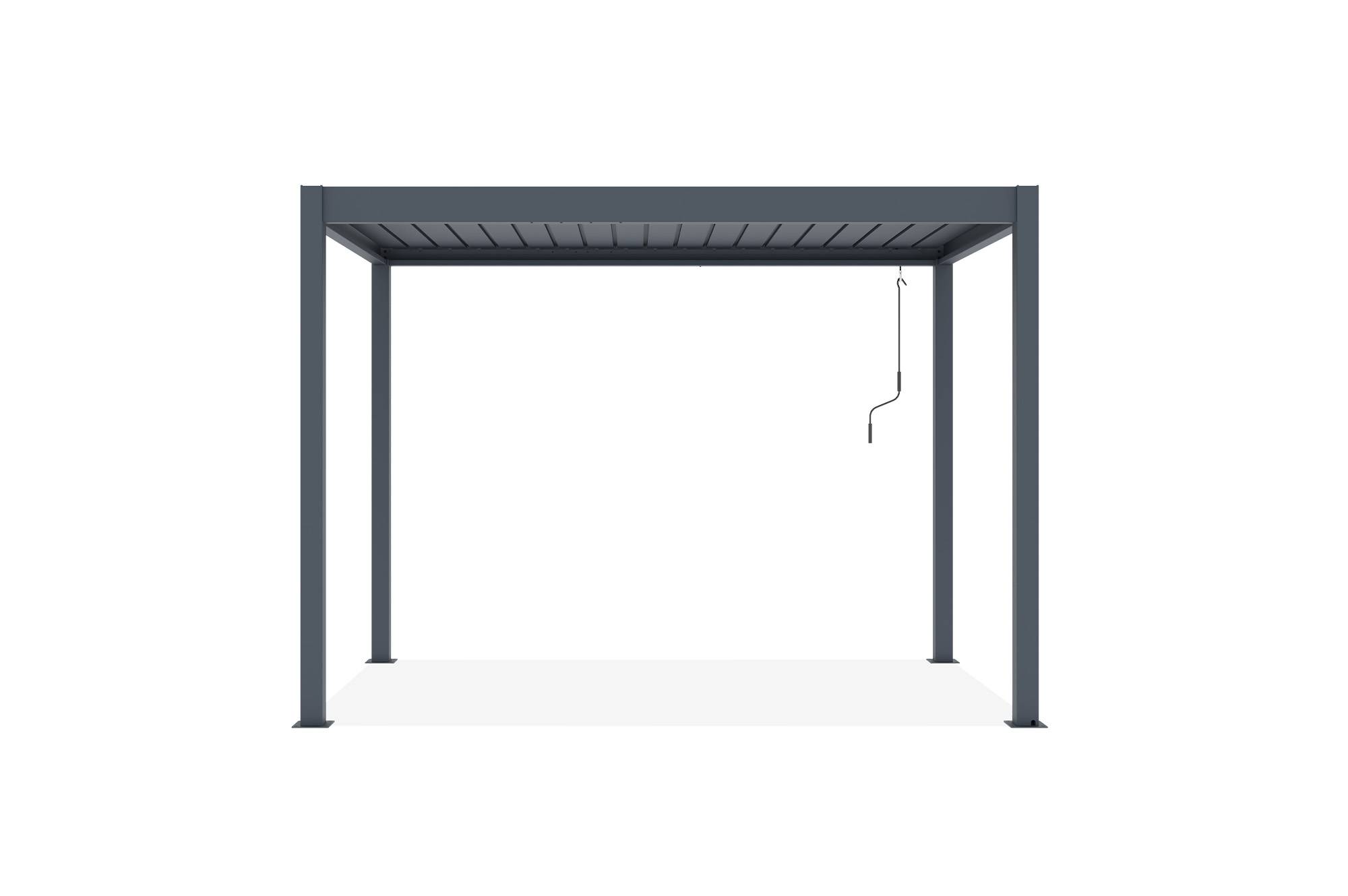 Pergola bioclimatique autoportée PIANA 3x2m aluminium gris - lames orientables - Image 5