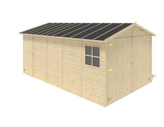 Altanka - Garage en bois - 14.94m2 - 3.05x4.93m - Ep. 18mm - couleur: naturel - GAR28 - ALTANKA - Image 6