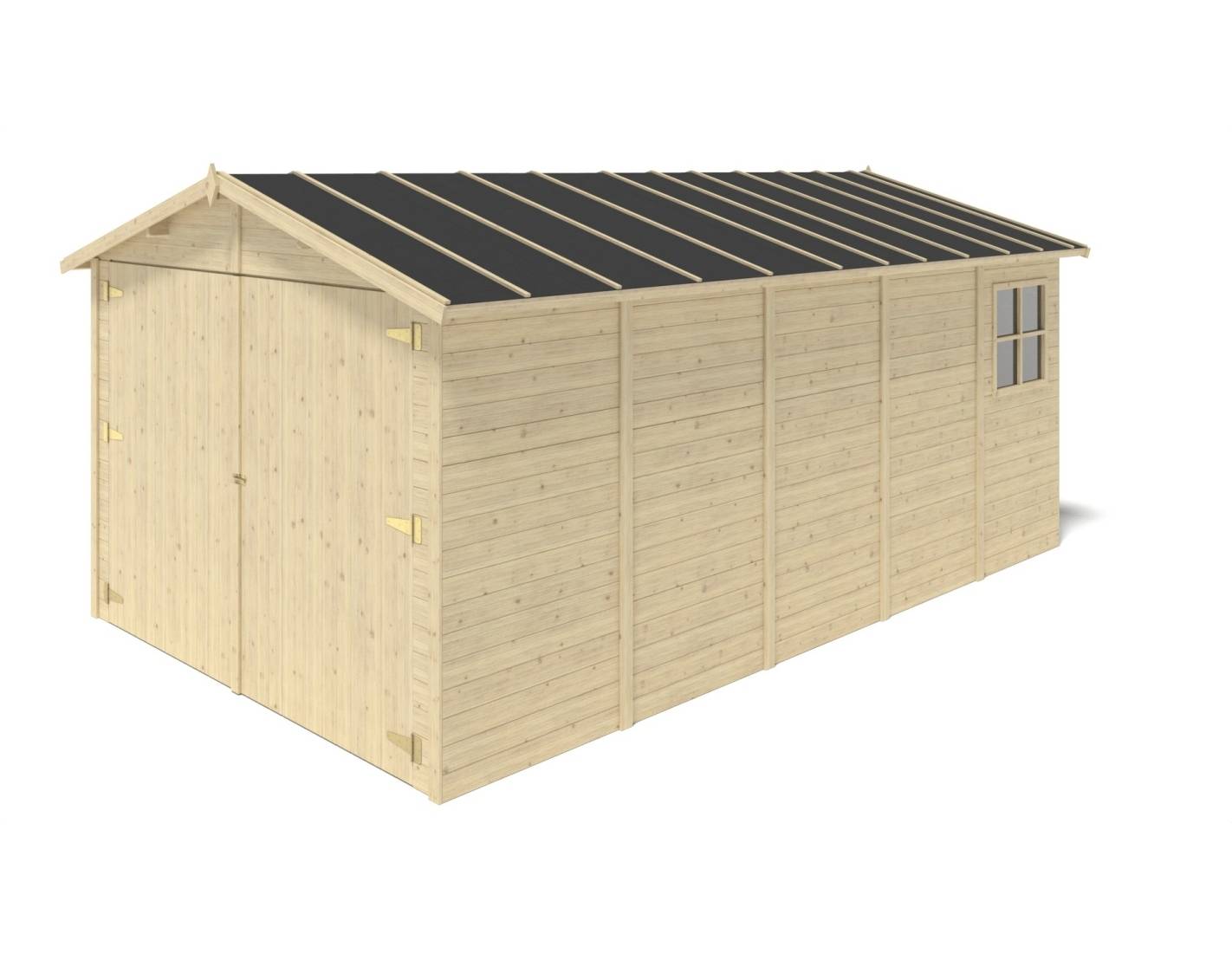 Altanka - Garage en bois - 14.94m2 - 3.05x4.93m - Ep. 18mm - couleur: naturel - GAR28 - ALTANKA - Image 4