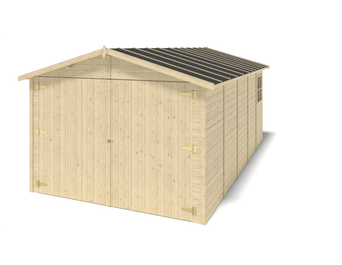 Altanka - Garage en bois - 14.94m2 - 3.05x4.93m - Ep. 18mm - couleur: naturel - GAR28 - ALTANKA - Image 1