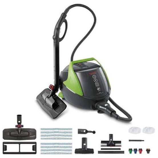 Balai - Nettoyeur Vapeur POLTI VAPORETTO Pro 95 Turbo Flexi - Nettoyeur Vapeur Multi-surfaces - 1100 W - 1,3 L - Noir / Vert - Image 1