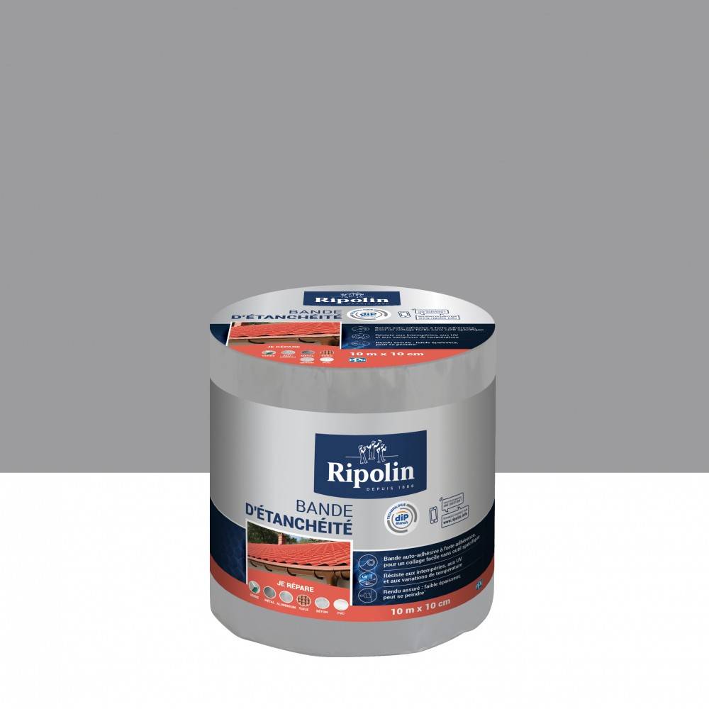 Ripolin - Bande d'étanchéité Adhésive ripolin, 10 m x 10 cm, gris - Image 1