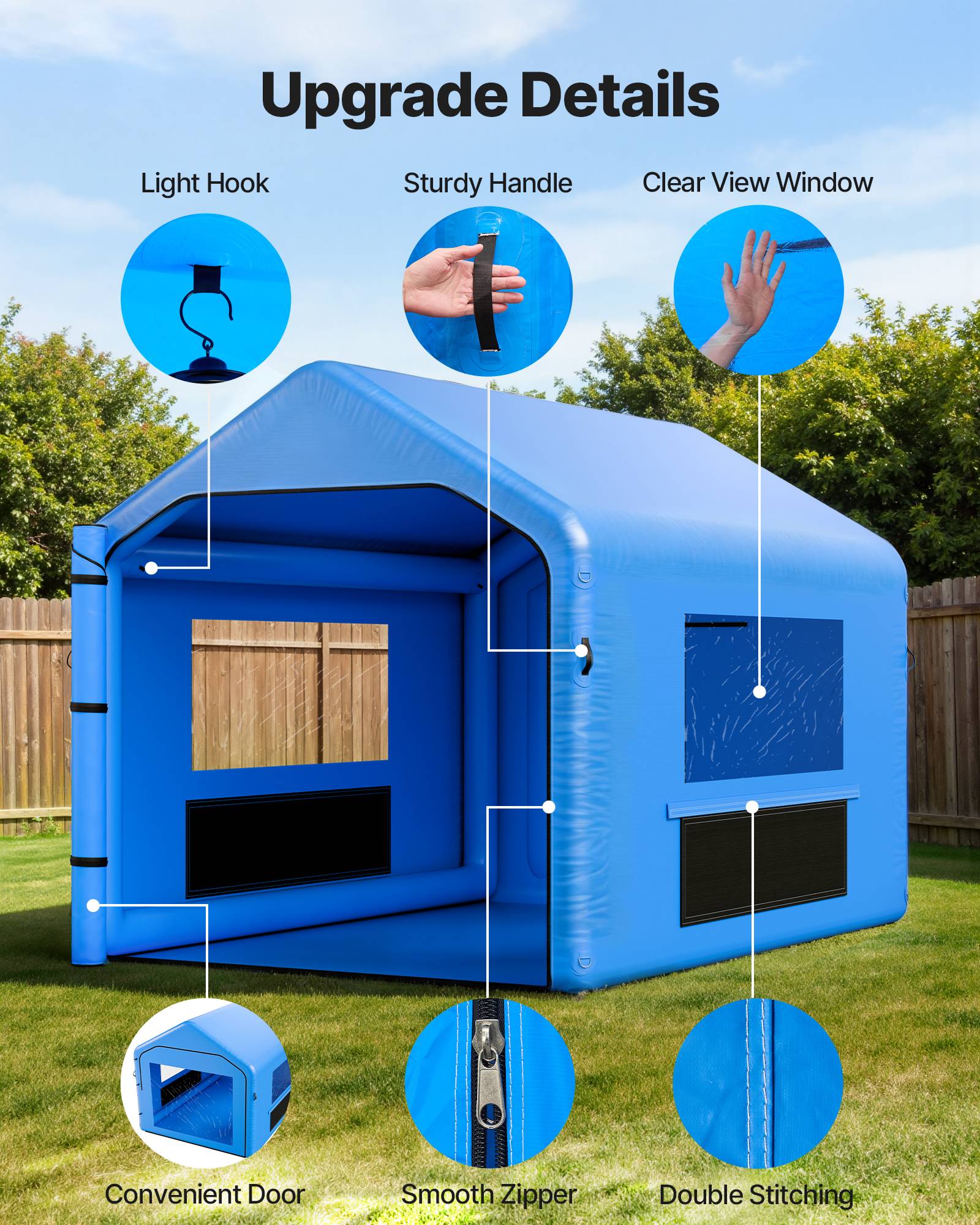 Vevor - VEVOR Cabine de peinture gonflable 4x3x2,8 m, tente de pulvérisation pour voiture avec souffleur 550 W et système de filtration d'air - Image 5