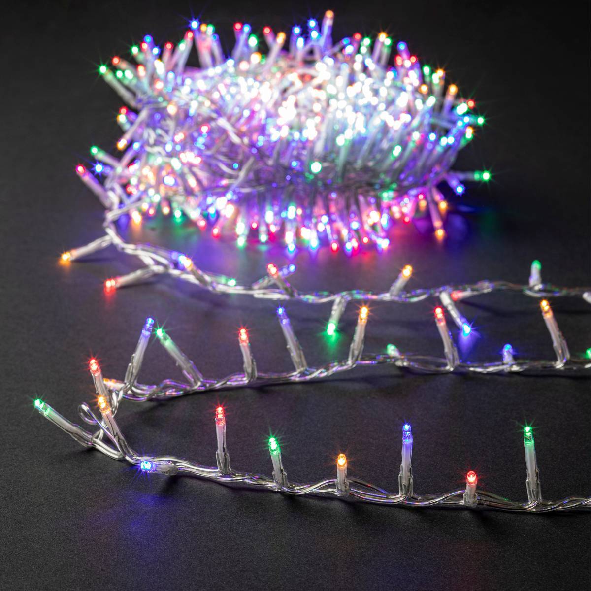 Sans Marque - Guirlande cluster lumineuse 500 LED 12m extérieur multicolore fil transparent FEERIC LIGHTS & CHRISTMAS