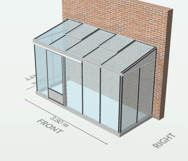 5m² - Serre en polycarbonate 8 mm alvéolés - Euro Midi serre adossée - Alu - 5m² - ALUMINIUM - L'atelier Des Serres - Image 6