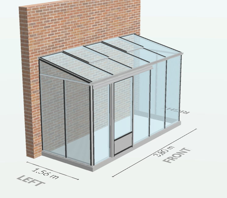 5m² - Serre en polycarbonate 8 mm alvéolés - Euro Midi serre adossée - Alu - 5m² - ALUMINIUM - L'atelier Des Serres - Image 7