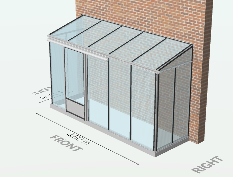 5m² - Serre en polycarbonate 8 mm alvéolés - Euro Midi serre adossée - Alu - 5m² - ALUMINIUM - L'atelier Des Serres - Image 4