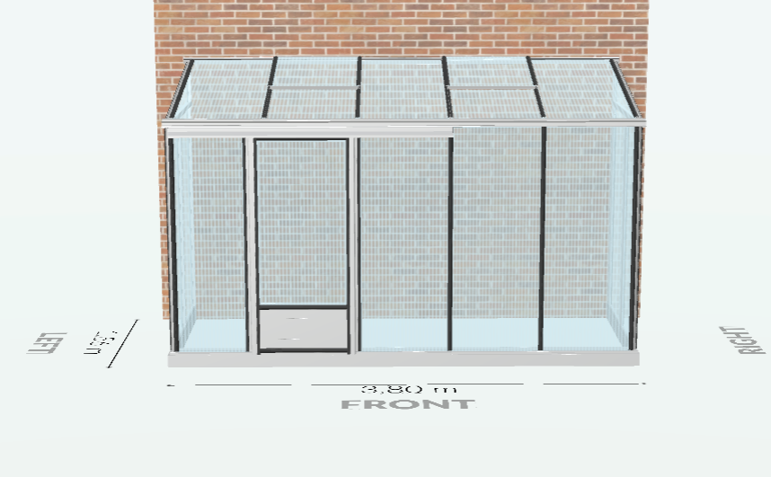 5m² - Serre en polycarbonate 8 mm alvéolés - Euro Midi serre adossée - Alu - 5m² - ALUMINIUM - L'atelier Des Serres - Image 5