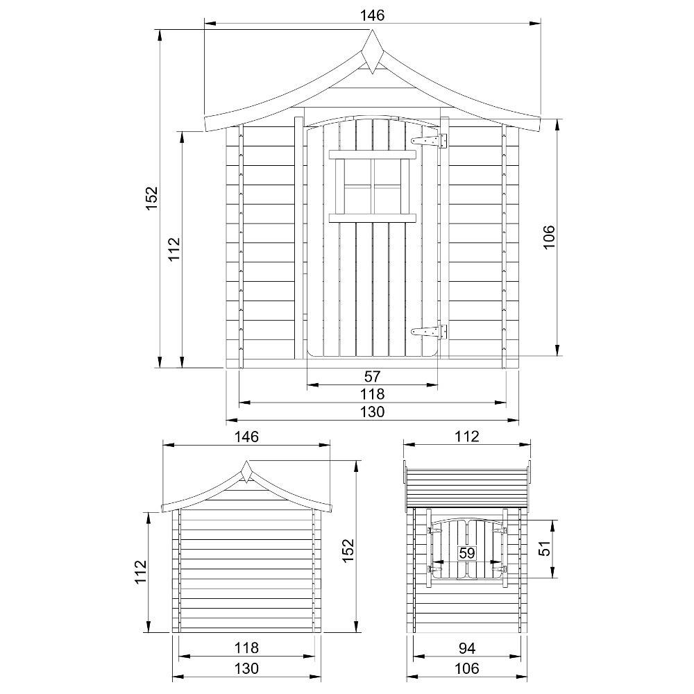 Timbela - Maison en bois pour enfants 112x146xH152 cm / 1.1 m² sans plancher - Maison jardin enfant exterieur bois - 19 mm d’épaisseur - Timbela M550-1 - Image 6