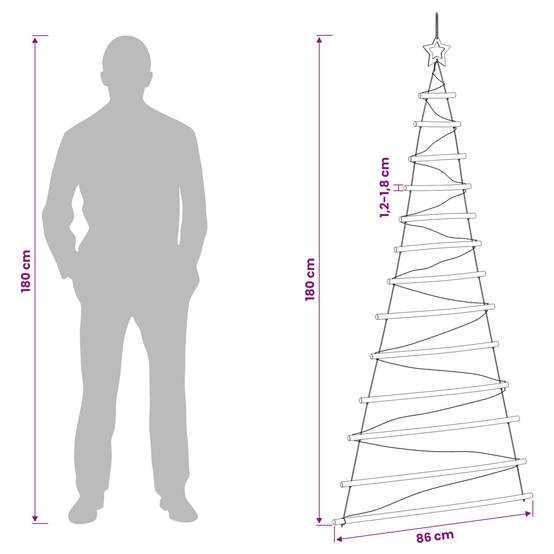 Vidaxl - Arbre de Noël suspendu 180 cm 100 LED Blanc chaud vidaXL 42050474 - Image 3