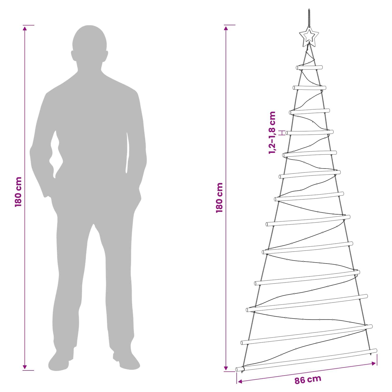 Vidaxl - Arbre de Noël suspendu 180 cm 100 LED Blanc chaud vidaXL 42050474 - Image 3