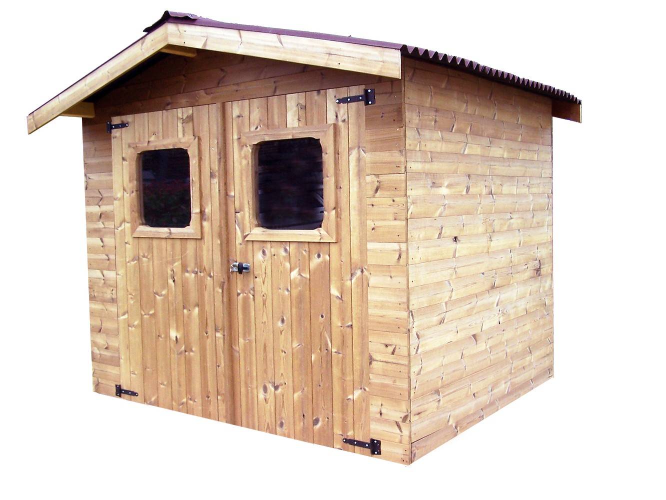 Habrita - Abri THIERS madriers - 7,81 m² sans plancher - toit double pente bac acier Habrita - Image 1
