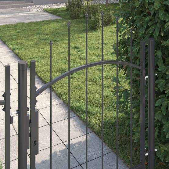Porte de Jardin | Portillon avec verrouillage Gris 150 x 100 cm Acier Maison Chic - Image 1