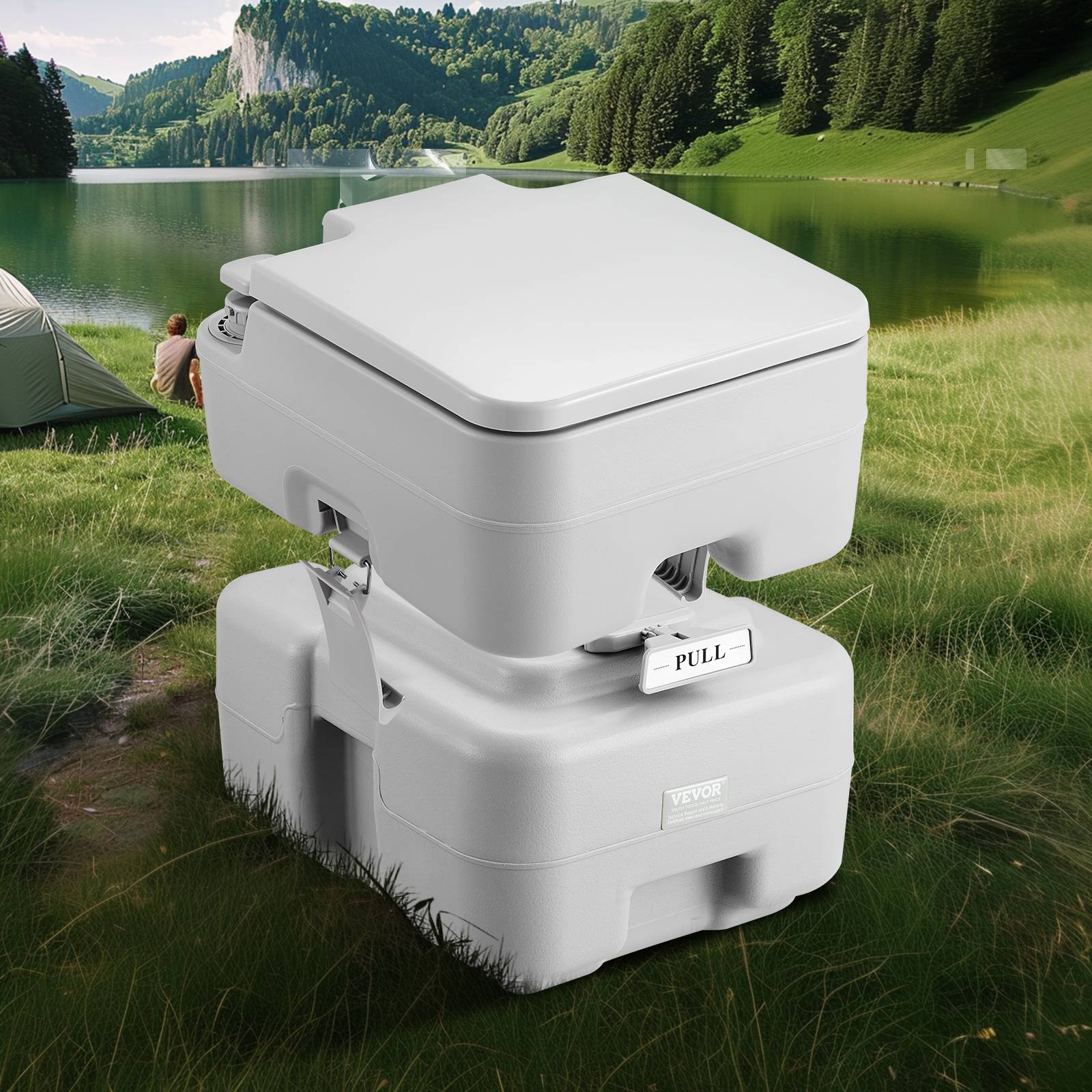 VEVOR Toilette portable chasse eau, 20 L matières, 12 L eau. Camping-car. - Image 8