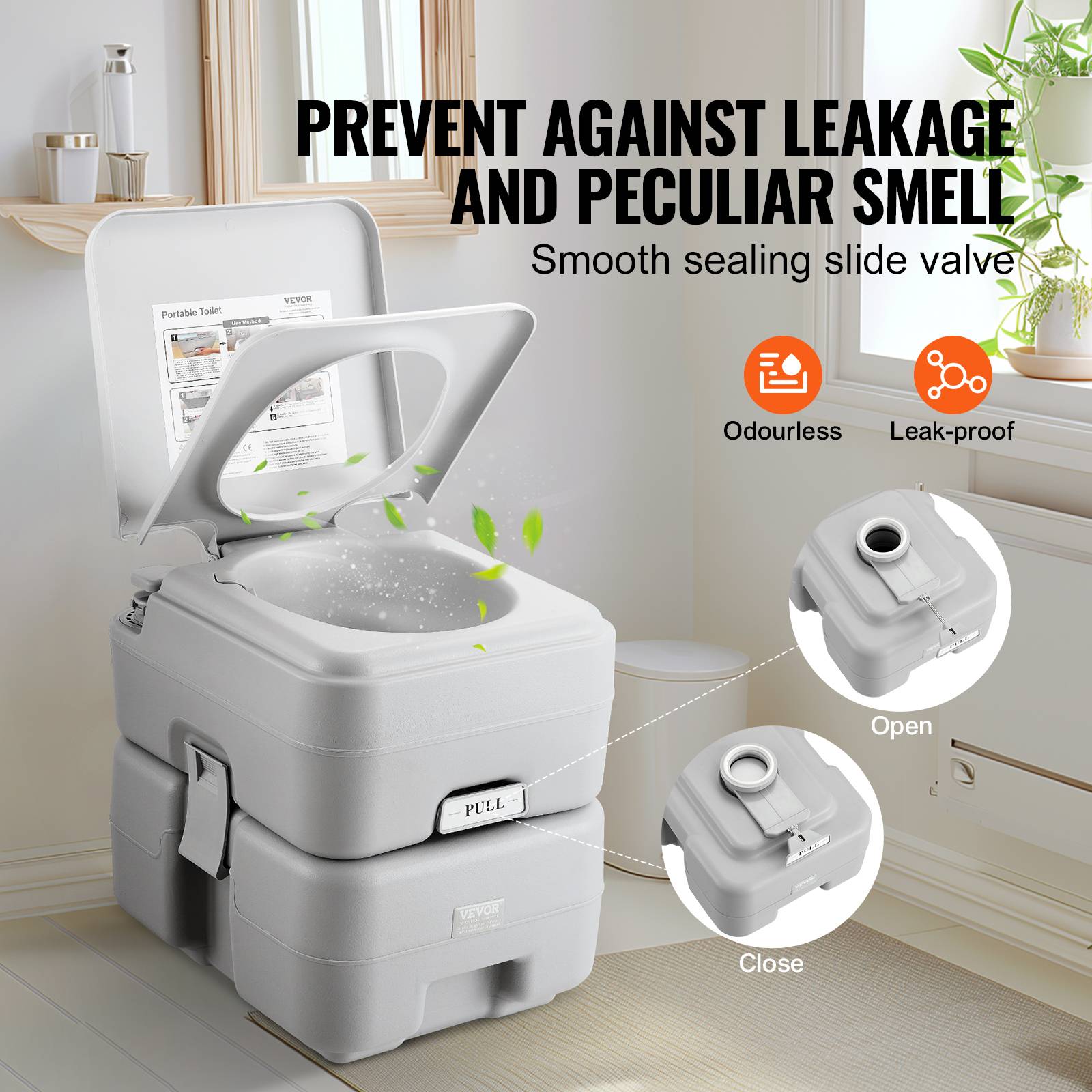 VEVOR Toilette portable chasse eau, 20 L matières, 12 L eau. Camping-car. - Image 4