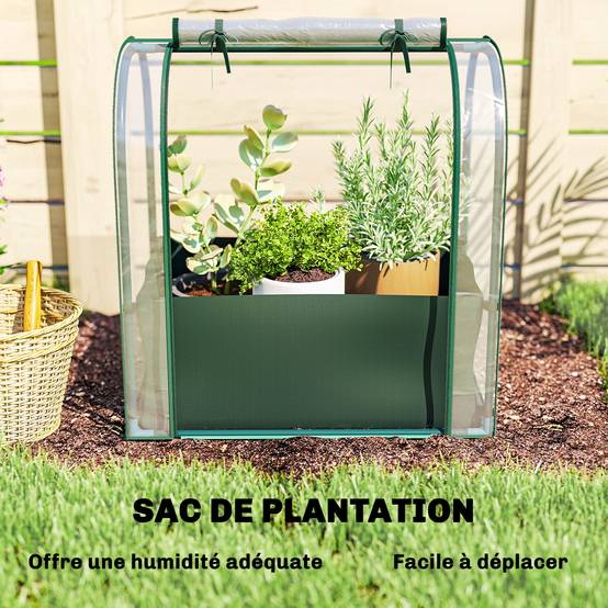 Mini serre avec sac Acier balcons culture herbes aromatiques 68x50x70cm Vert - ComfortXL Outdoor Living - Image 6