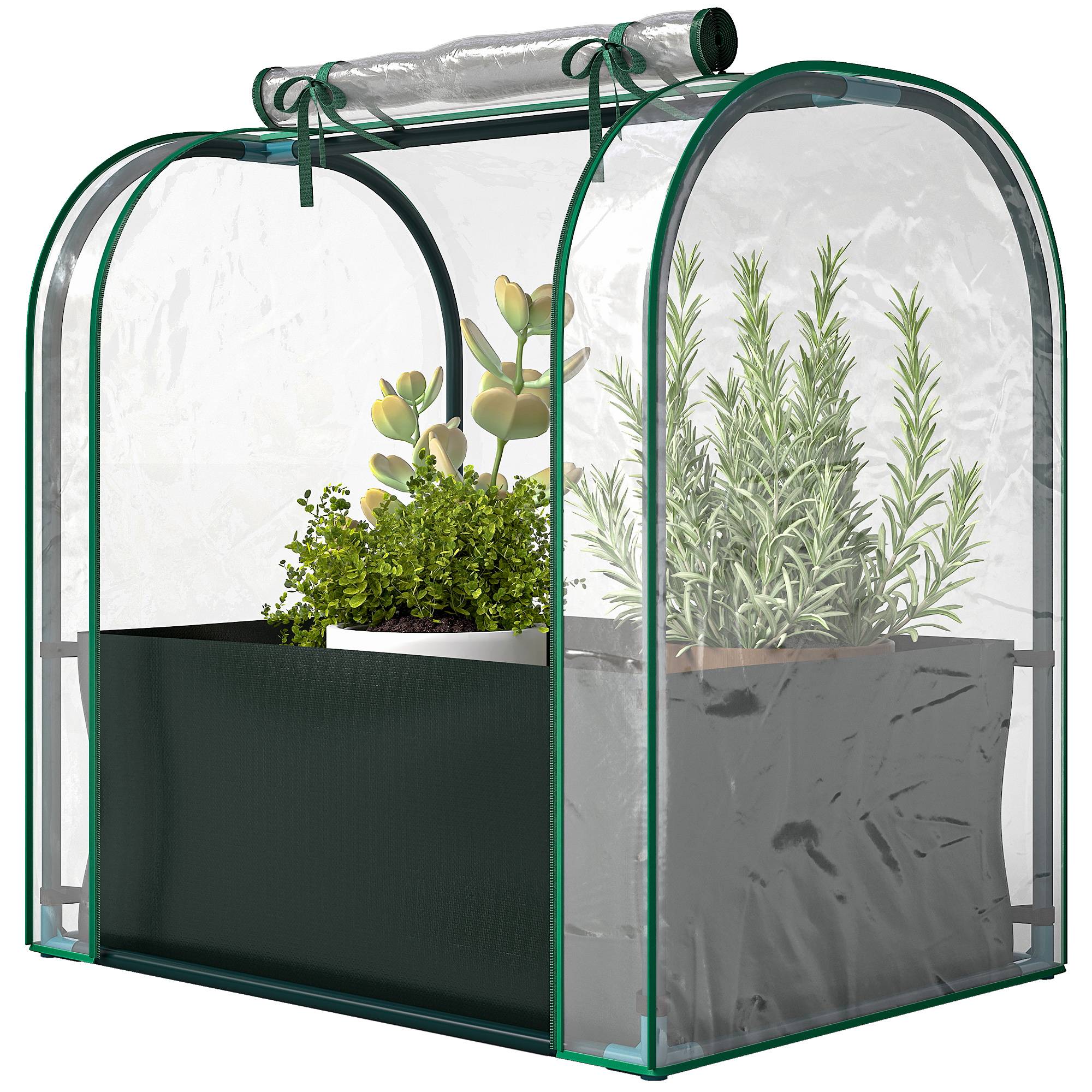Mini serre avec sac Acier balcons culture herbes aromatiques 68x50x70cm Vert - ComfortXL Outdoor Living - Image 2