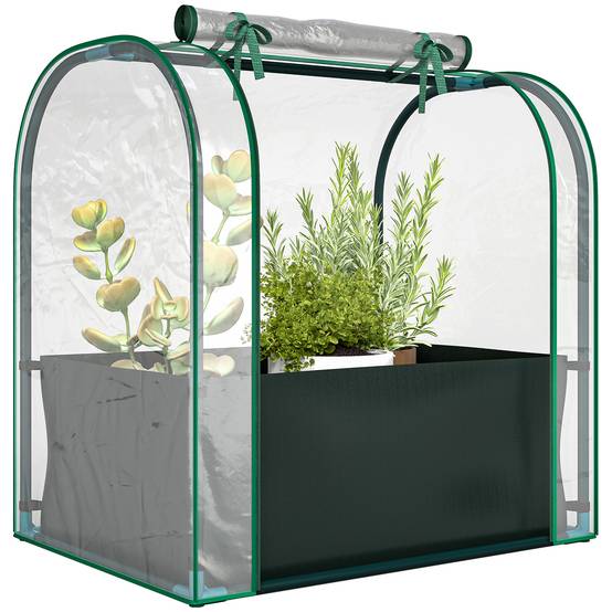 Mini serre avec sac Acier balcons culture herbes aromatiques 68x50x70cm Vert - ComfortXL Outdoor Living - Image 1