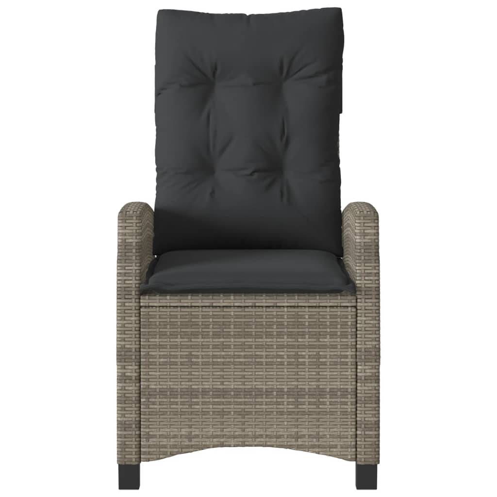 Vidaxl - Chaise inclinable de jardin avec coussins gris résine tressée vidaXL 365211 - Image 9