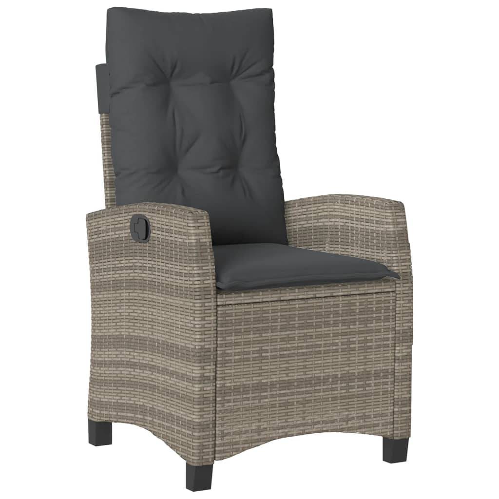 Vidaxl - Chaise inclinable de jardin avec coussins gris résine tressée vidaXL 365211 - Image 2