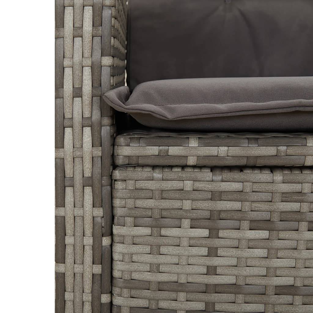 Vidaxl - Chaise inclinable de jardin avec coussins gris résine tressée vidaXL 365211 - Image 5
