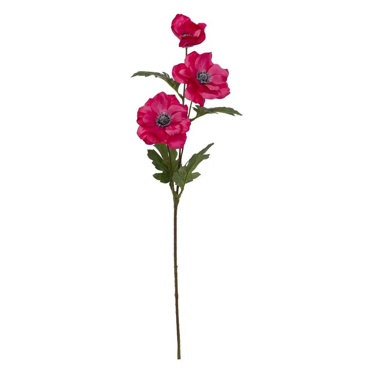 Fleur Artificielle "3 Anémones" 69cm Rose Fuchsia