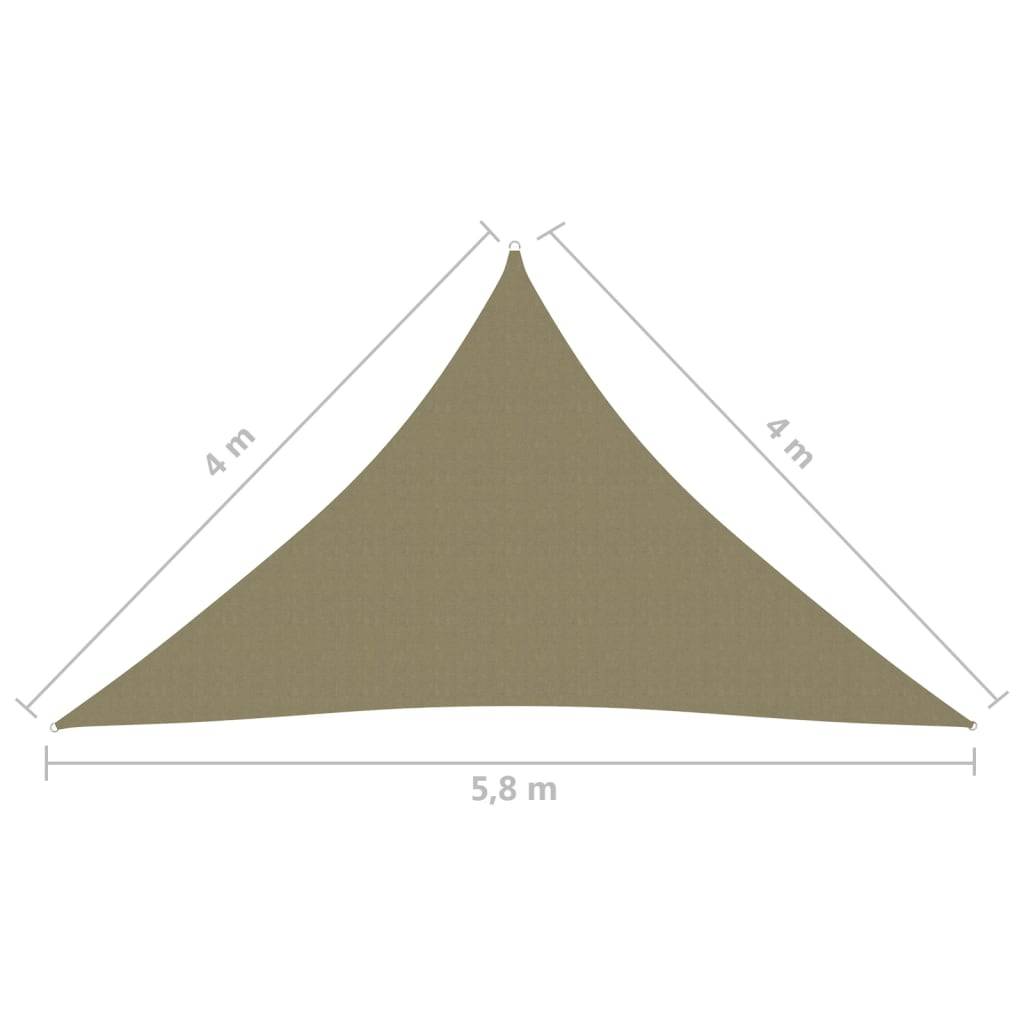 Helloshop26 - Voile d'ombrage parasol tissu oxford triangulaire 4 x 4 x 5,8 m beige - Image 6