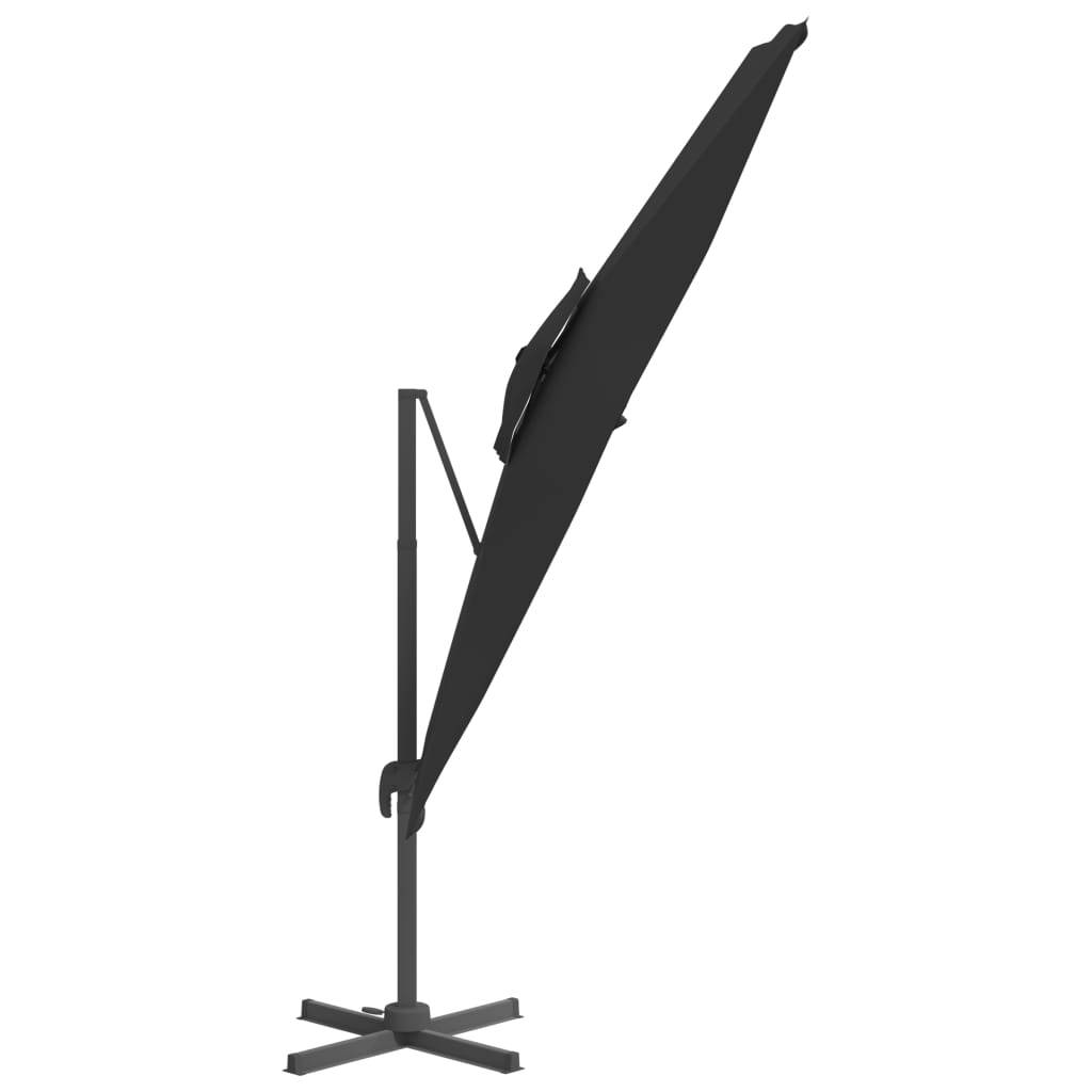 Helloshop26 - Parasol meuble de jardin cantilever à double toit 300 x 300 cm noir - Image 3
