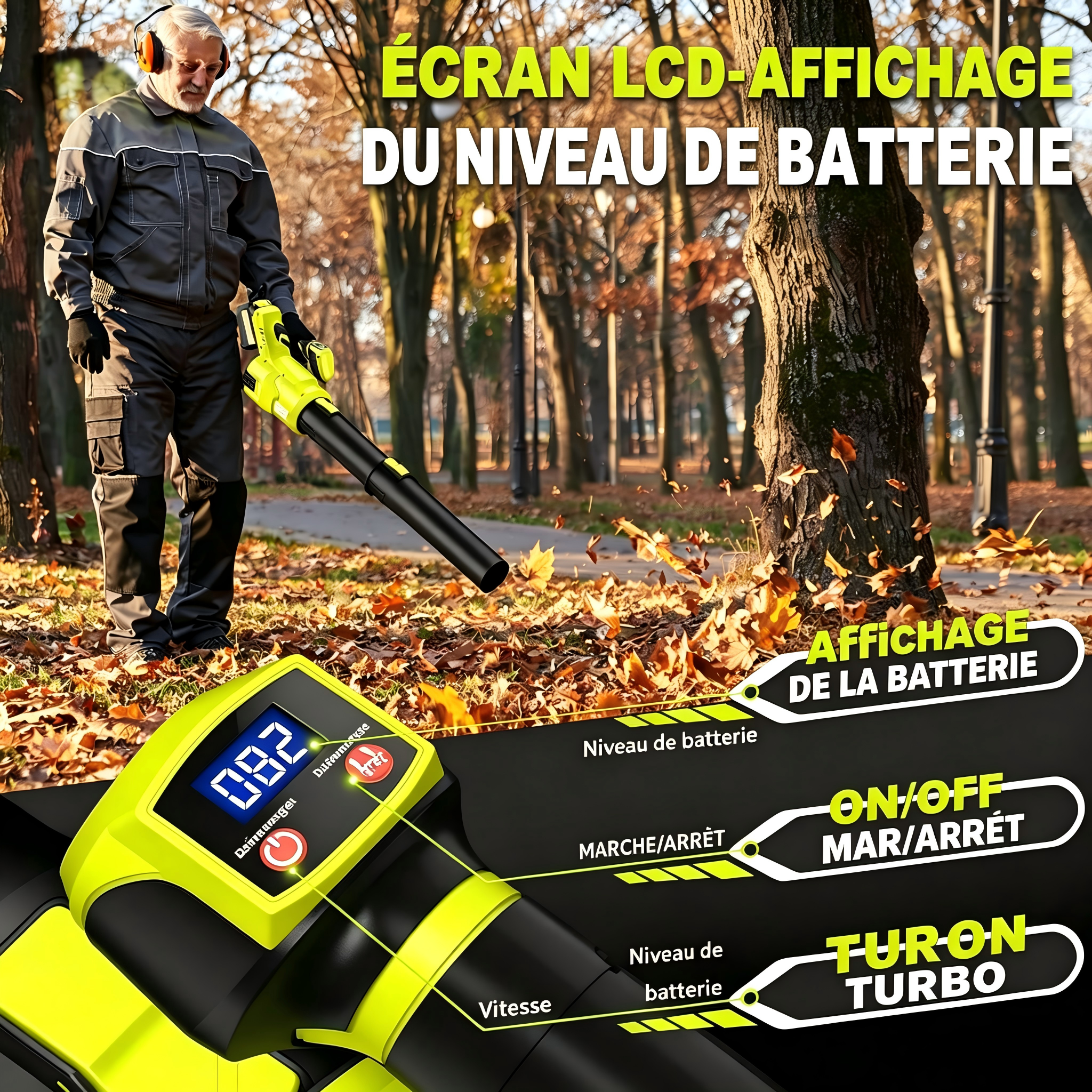 Sans Marque - Souffleur de feuilles sans fil haute puissance 950 W Traumheim - Image 3