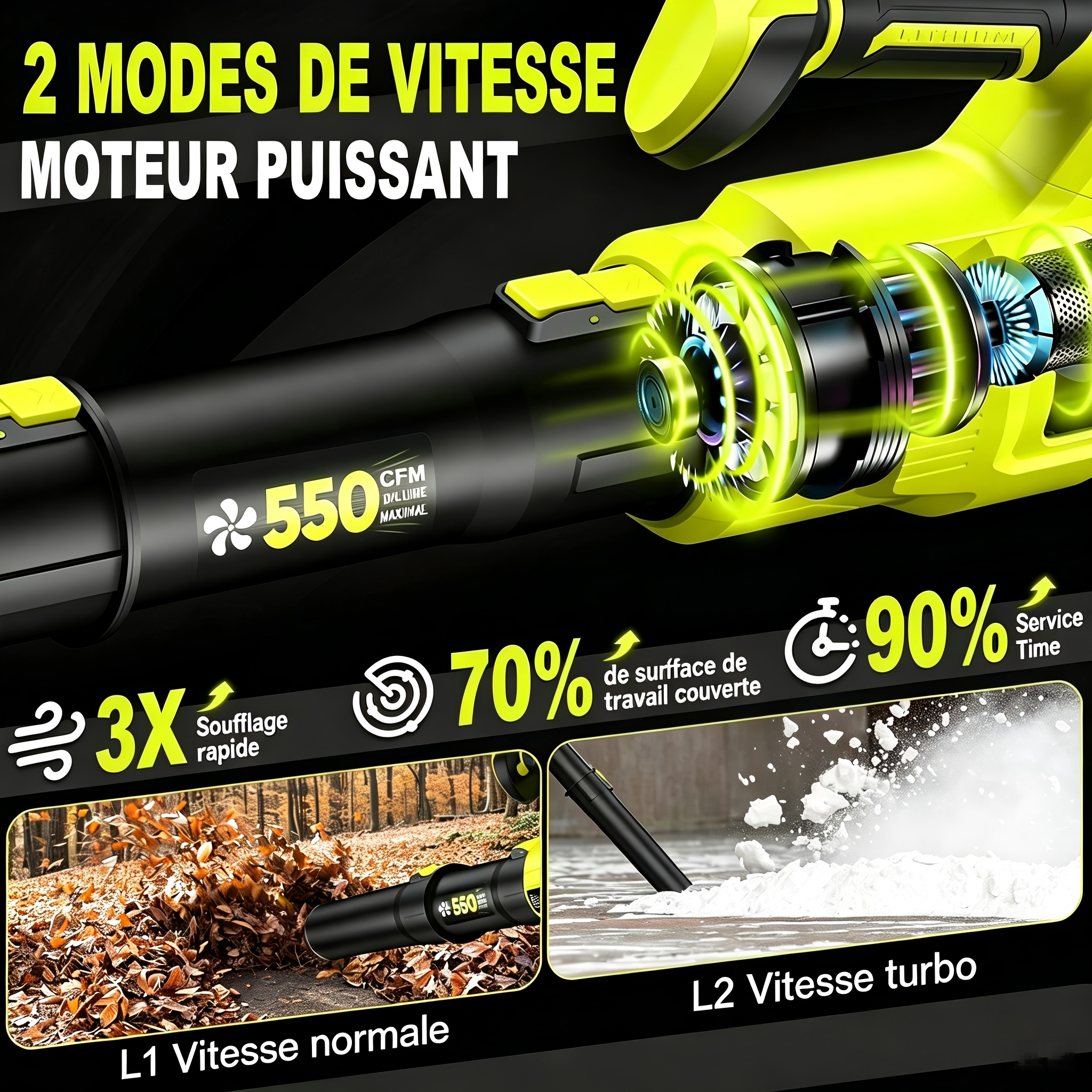 Sans Marque - Souffleur de feuilles sans fil haute puissance 950 W Traumheim - Image 2