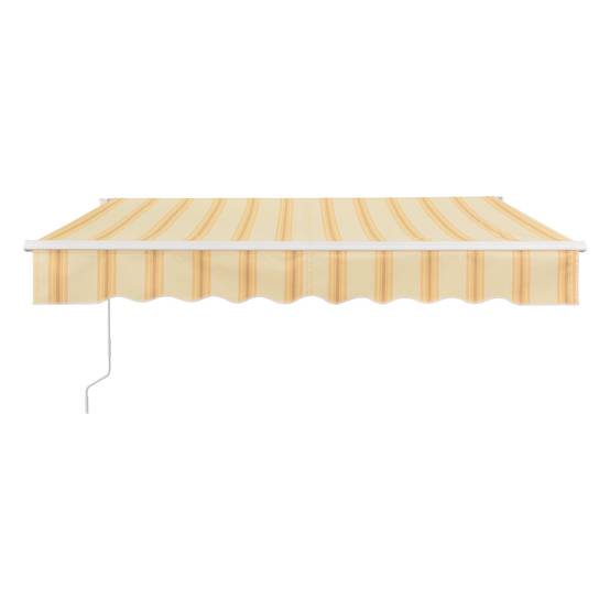 Store banne avec manivelle 250 x 200 cm jaune blanc - Image 2