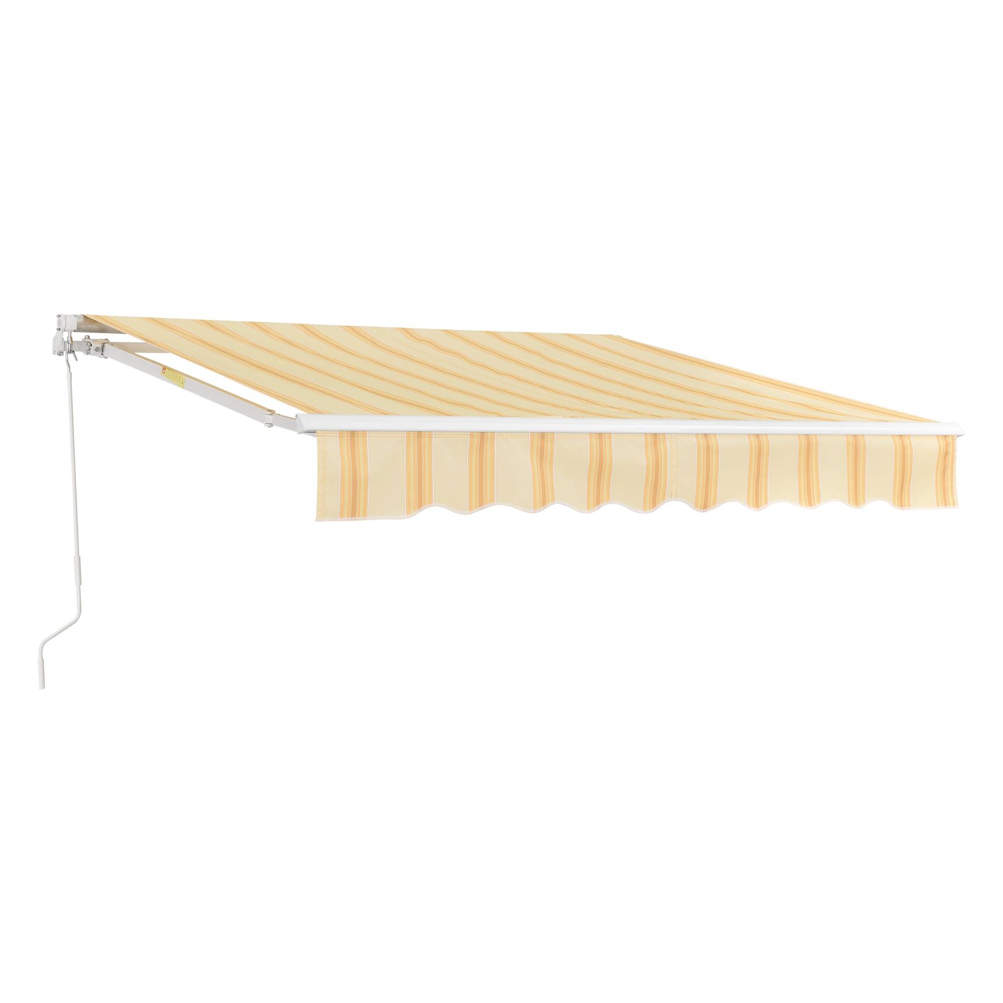 Store banne avec manivelle 250 x 200 cm jaune blanc - Image 1