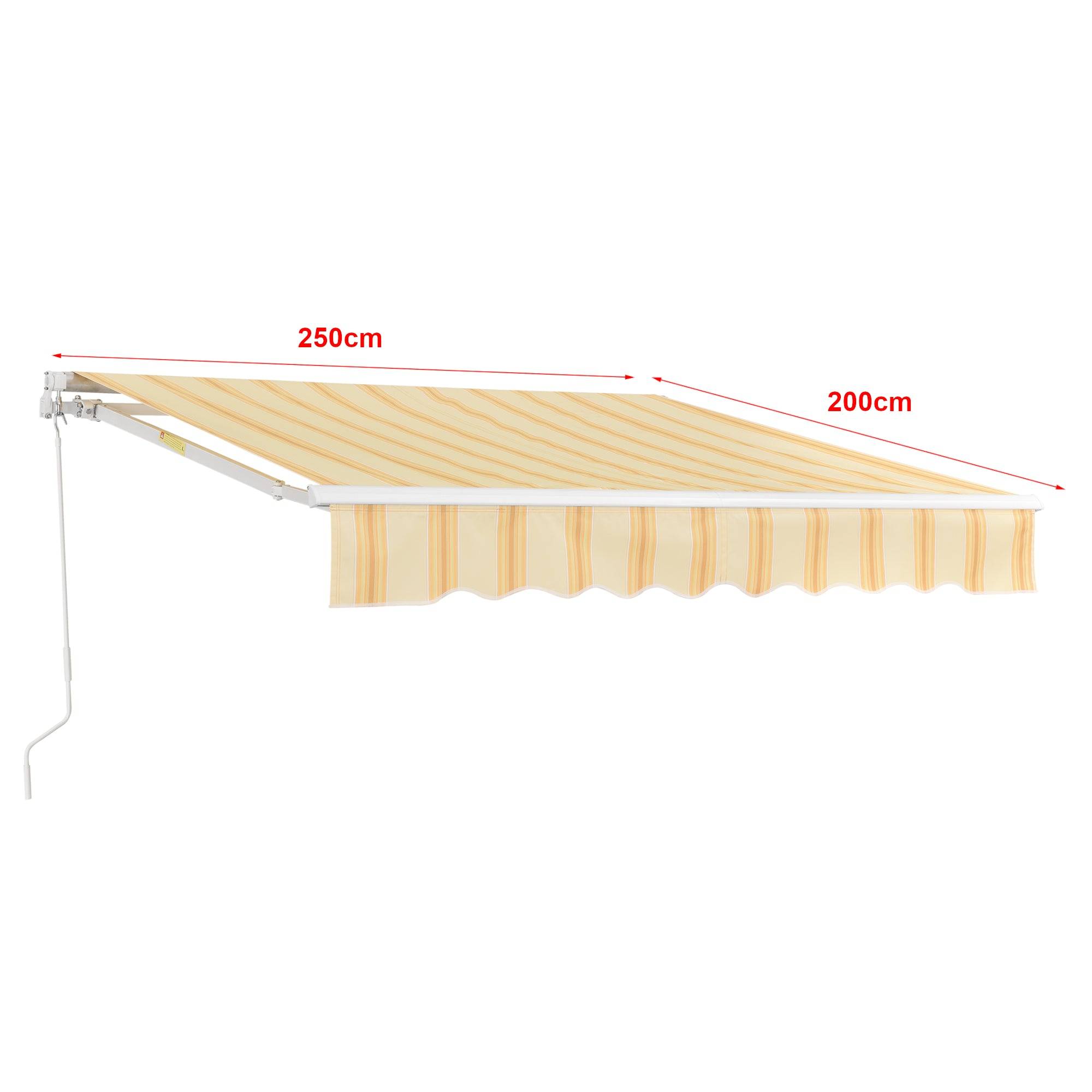 Store banne avec manivelle 250 x 200 cm jaune blanc - Image 3